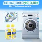 Arenzza Lemon Scent Washing Machine Cleaner bottle for household cleaning, featuring bright lemon imagery and cleaning instructions.