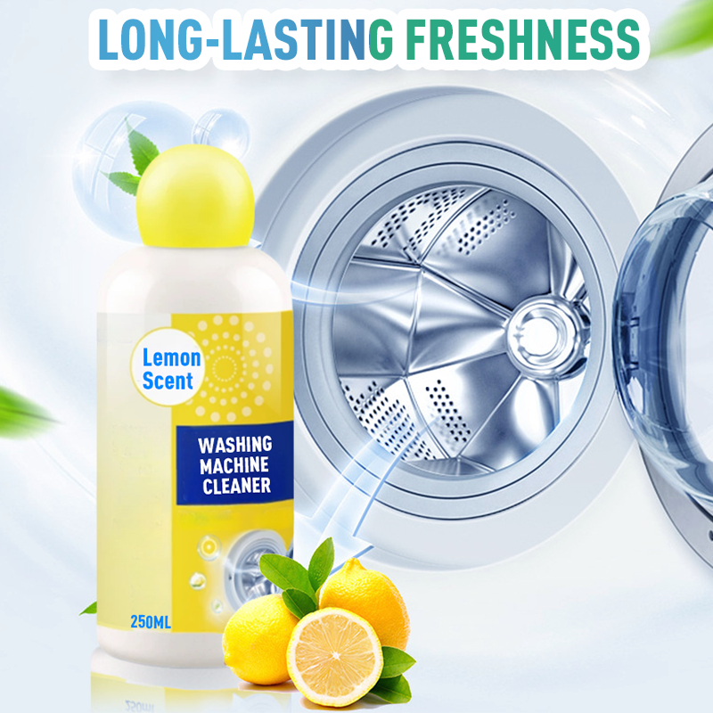 Arenzza Lemon Scent Washing Machine Cleaner package for household cleaning, featuring fresh lemon imagery and product branding.