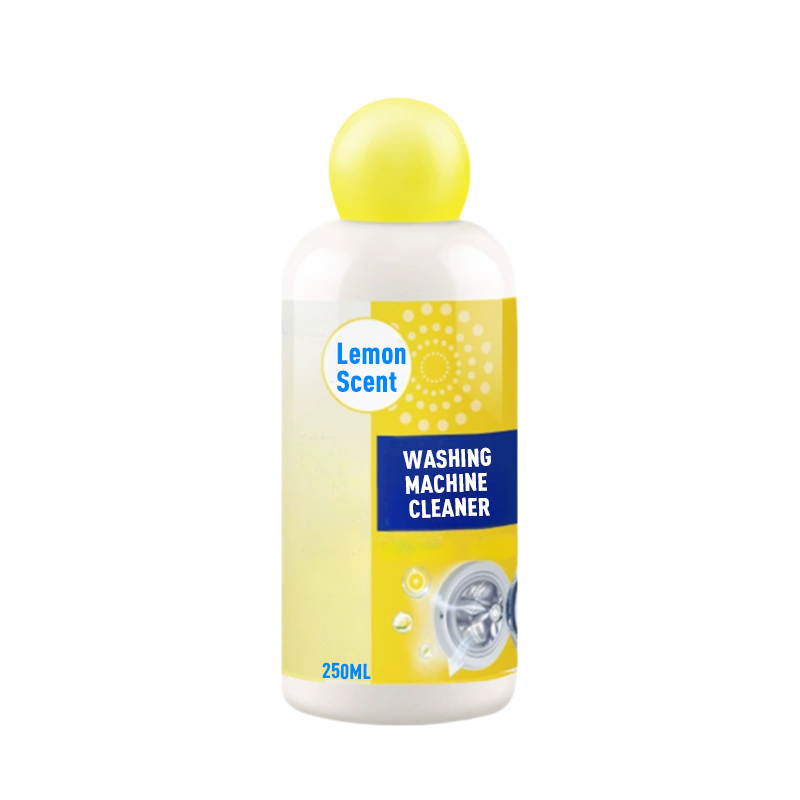 Arenzza Lemon Scent Washing Machine Cleaner in a white bottle with yellow lemon images, designed for household cleaning.