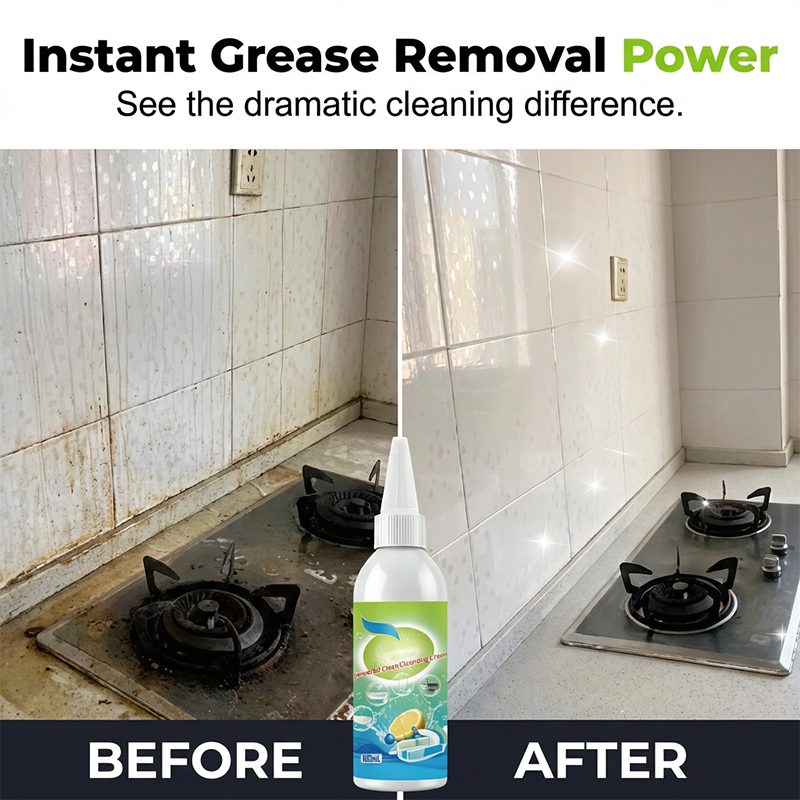 Arenzza powerful kitchen grease cleaner cream in a white jar with blue and green label, designed for household kitchen cleaning.