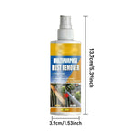 Arenzza heavy-duty rust dissolver for metal surfaces in a household cleaning setting, showing the liquid in a spray bottle.
