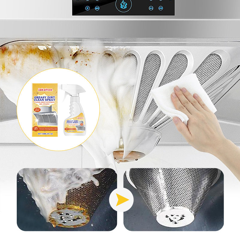 Arenzza multifunctional kitchen foam cleaner with a cleaning cloth, shown in use on kitchen surfaces for household cleaning.