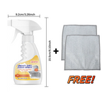 Arenzza multifunctional kitchen foam cleaner with a cleaning cloth, shown in use on kitchen surfaces for household cleaning.