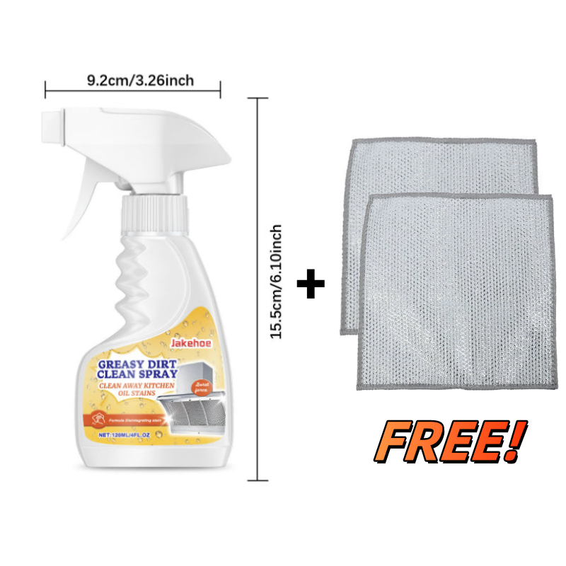 Arenzza multifunctional kitchen foam cleaner with a cleaning cloth, shown in use on kitchen surfaces for household cleaning.