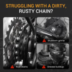 Arenzza deep-cleaning bicycle chain cleaner for rust-resistant household use, with a spray bottle and cleaning brush visible.