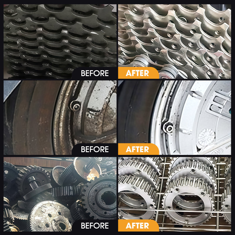Arenzza deep-cleaning bicycle chain cleaner with rust-resistant design, shown in use on a bicycle chain for household cleaning.