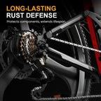 Arenzza deep-cleaning bicycle chain cleaner with rust-resistant design, shown with cleaning brushes and tools for household use.