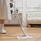 Arenzza retractable Snap Grip mini flat mop with extendable handle, compact design, ideal for household cleaning and easy storage.