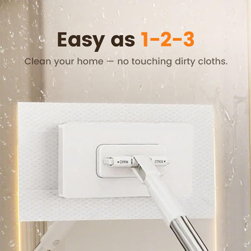 Arenzza retractable snap grip mini flat mop with extendable handle, compact design for easy storage and household cleaning.