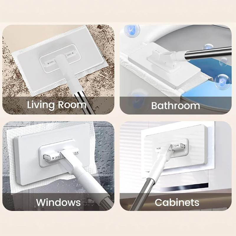 Arenzza retractable snap grip mini flat mop with extendable handle and compact design for easy household cleaning.
