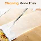 Arenzza retractable snap grip mini flat mop with extendable handle, compact design, ideal for household cleaning tasks.