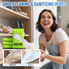 A pair of Arenzza Quick-Clean Shoe Wipes for household shoe cleaning, showing the wipes and packaging on a clean surface.
