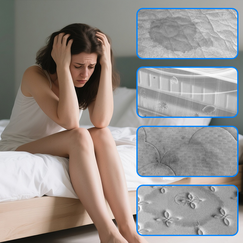 Arenzza household mattress yellow stain cleaner bottle on a clean surface, showing the powerful cleaning formula for stains.