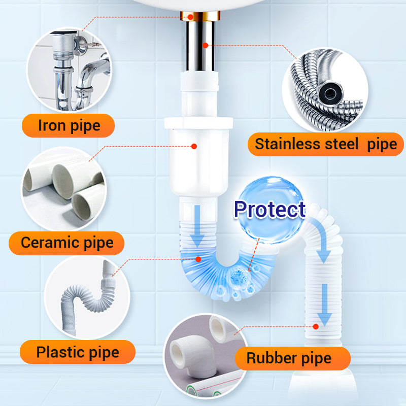 Arenzza multi-purpose drain cleaner in a bottle, designed for household use to dissolve clogs and maintain clean drains.