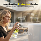 Arenzza appliance shell whitening and repair spray bottle for removing yellowing, scratches, and restoring white on household appliances.