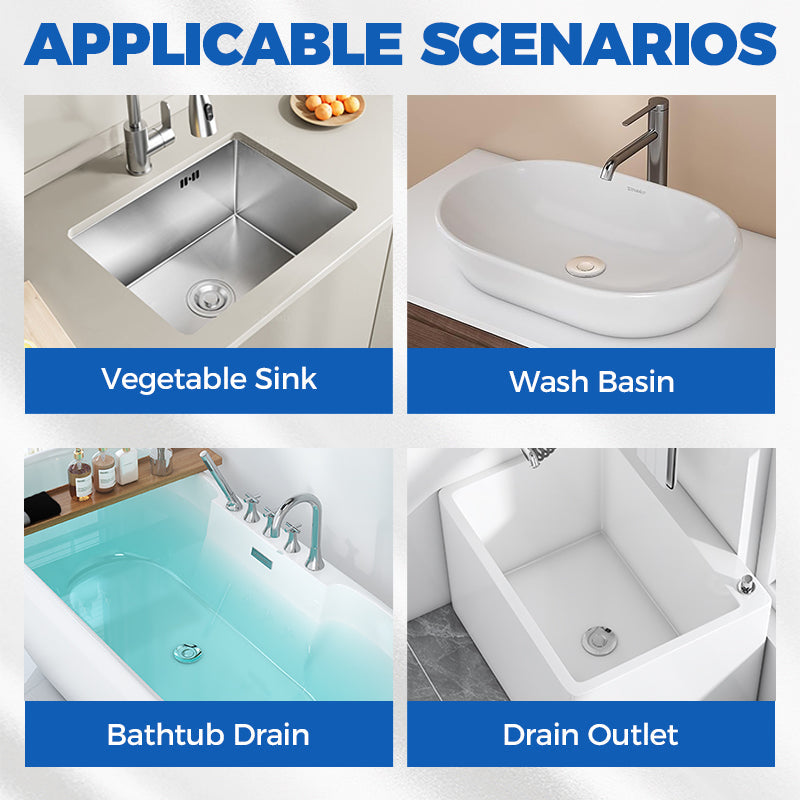 Arenzza universal pop-up sink drain filter catching debris, preventing clogs, with a durable, easy-to-clean design in a household cleaning setting.