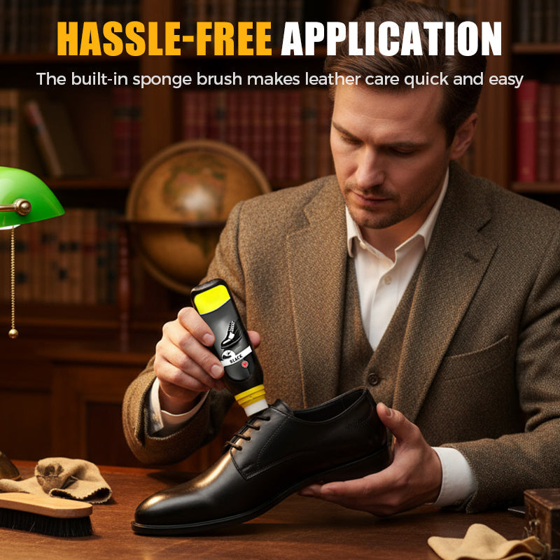 Arenzza All-in-One Shoe and Leather Care Oil bottle for household cleaning, designed to clean and condition leather shoes and accessories.