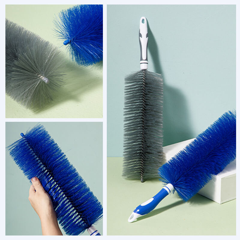 Arenzza fan brush dust removal tool for household cleaning, featuring a compact design with soft bristles for effective dust cleaning.