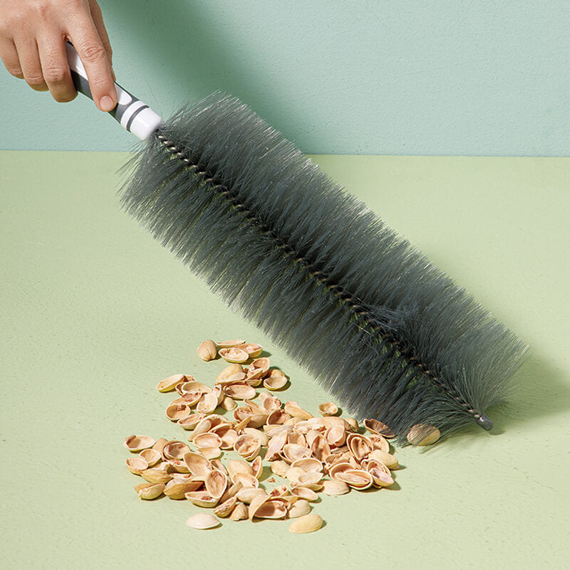 Arenzza fan brush dust removal tool for household cleaning, with a flexible brush head and ergonomic handle for effective dust removal.