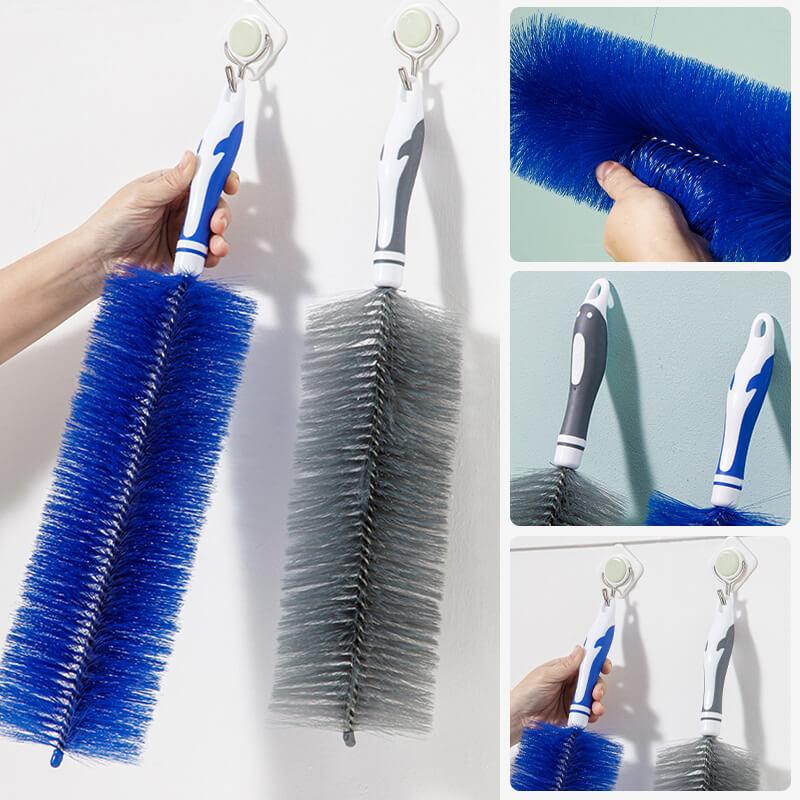 Arenzza fan brush dust removal tool for household cleaning, with soft bristles and ergonomic handle, designed for dusting fans and surfaces.