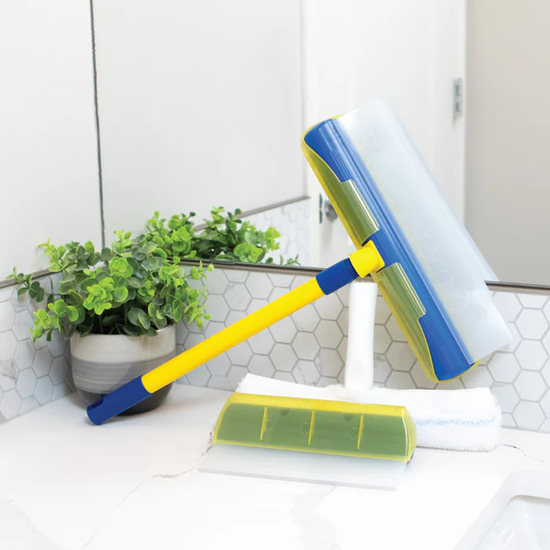 Arenzza 5-piece household glass cleaning squeegee set with scratch-free, streak-free blades and ergonomic handles.