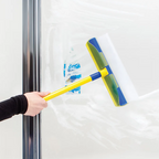 A set of five Arenzza household glass cleaning squeegees with scratch-free and streak-free features, arranged for display.
