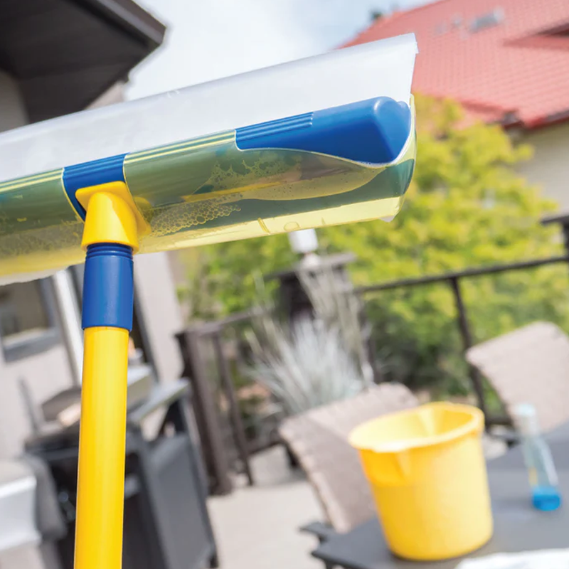 A set of five scratch-free and streak-free glass cleaning squeegees by Arenzza, designed for household window and glass cleaning.