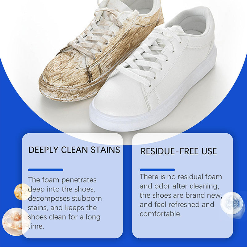 Arenzza water-free sneaker cleaner for household use, shown with cleaning sponge and bottle, designed for easy sneaker maintenance.