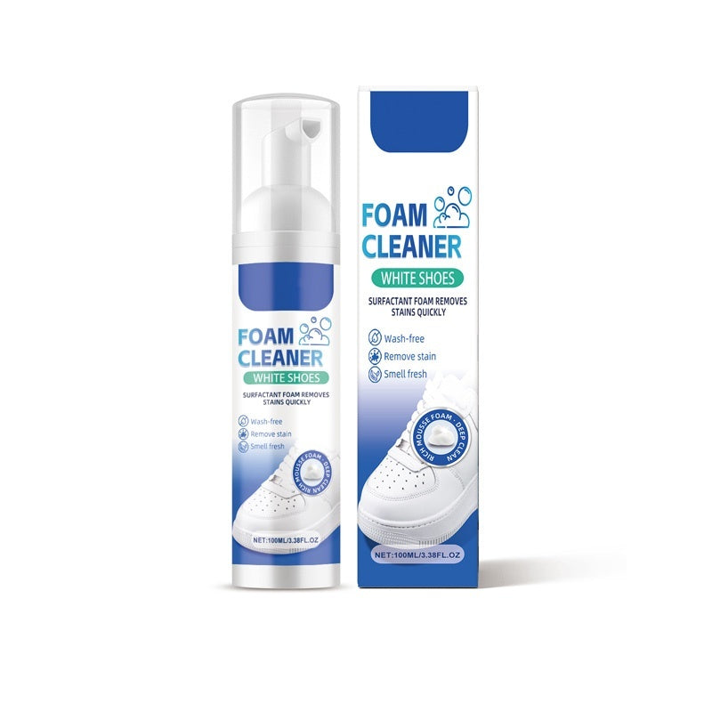 Arenzza water-free sneaker cleaner bottle for household cleaning, compact design with cleaning brush included.