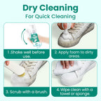 Arenzza multifunctional mild shoes cleaner bottle for household use, featuring a label with cleaning instructions and product details.