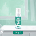 Arenzza multifunctional mild shoes cleaner bottle for household cleaning, shown with cleaning tools and fresh shoes.