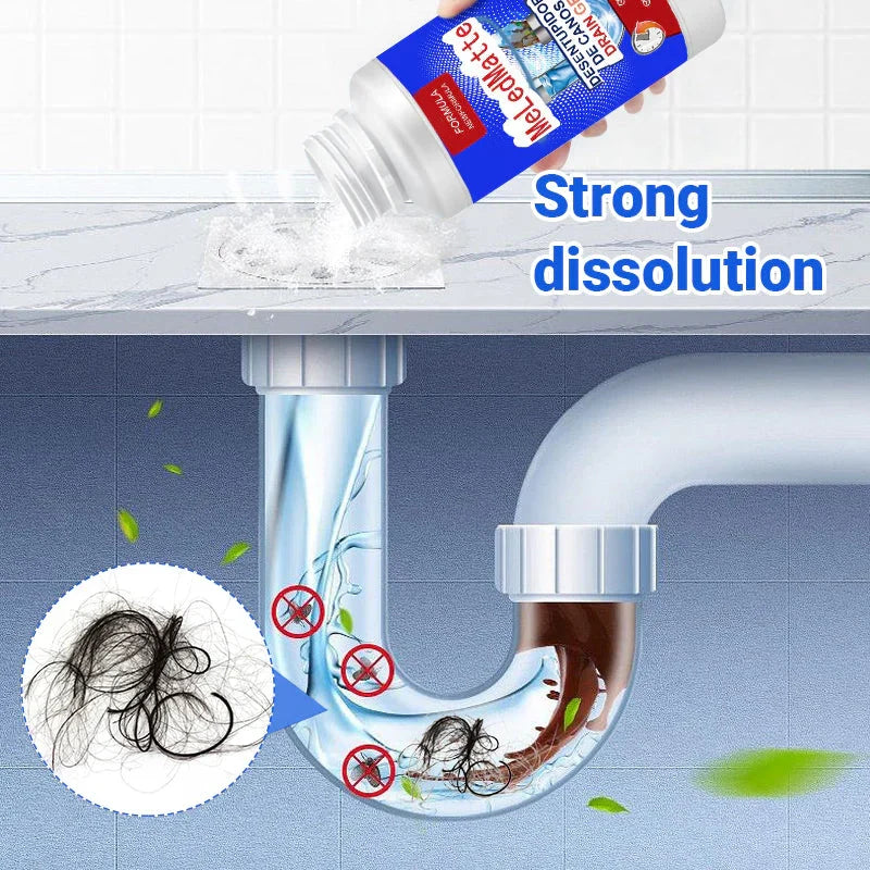 Arenzza powerful pipe dredging agent in a bottle, used for fast clog removal and safe household pipe cleaning.