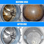 Arenzza washing machine deep cleaner tablets for household cleaning, shown in a white container with tablets inside.