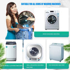 Arenzza washing machine deep cleaner tablets for household cleaning, showing three tablets in a clear container.