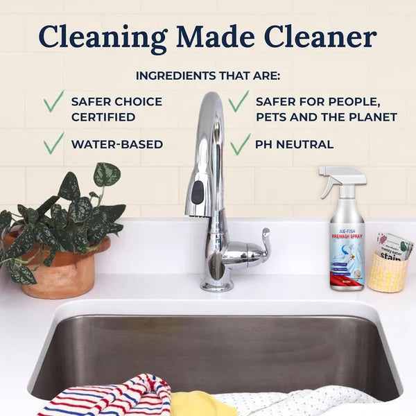 Arenzza Messy Eater Stain Treater remover bottle for household cleaning, shown with label and cleaning brush.