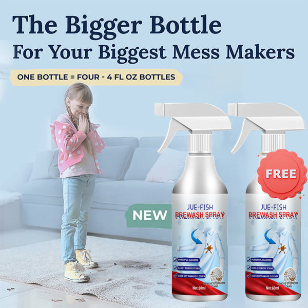 Arenzza Messy Eater Stain Treater Remover in a spray bottle, designed for household cleaning and stain removal from clothes and surfaces.