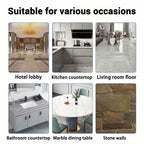 Arenzza Marble Crystal-Plating Agent for stone care, household cleaning product with a white and blue bottle.
