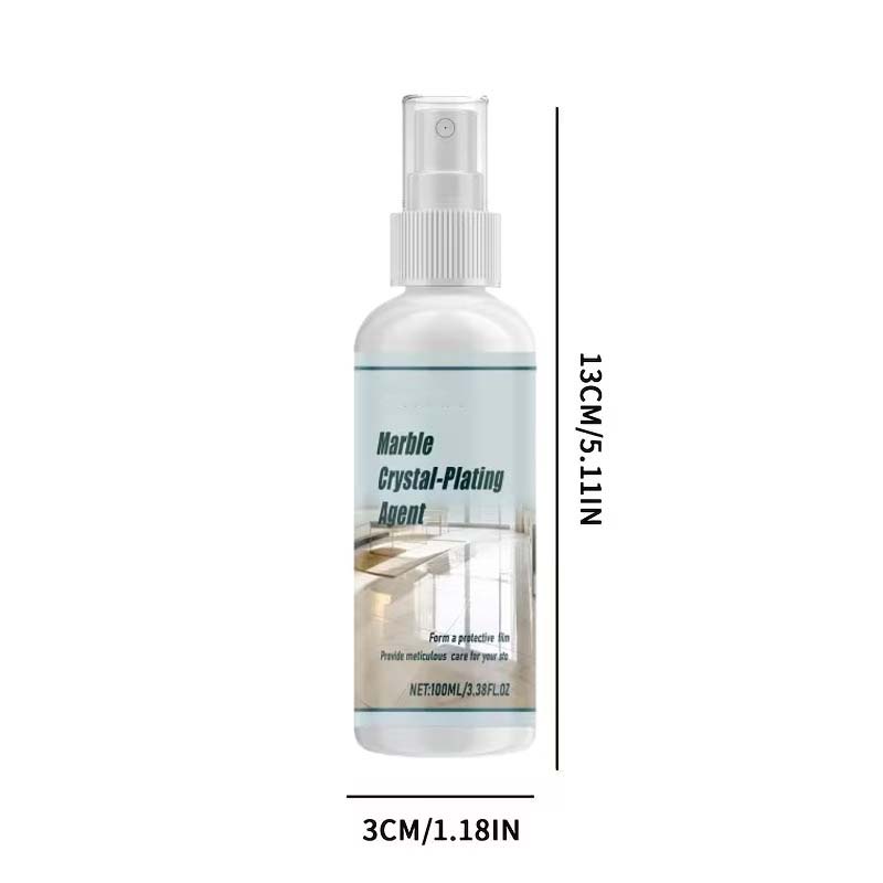 Arenzza Marble Crystal-Plating Agent for stone care in a household cleaning bottle, designed for polishing and protecting marble surfaces.