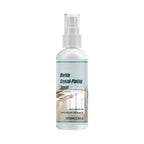 Arenzza Marble Crystal-Plating Agent for stone care, showcasing a cleaning product bottle with a marble pattern design.