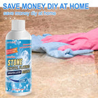 Arenzza Stone Stain Remover Cleaner for household use, showing a bottle of oxidation, rust, and stain removal on stone surfaces.