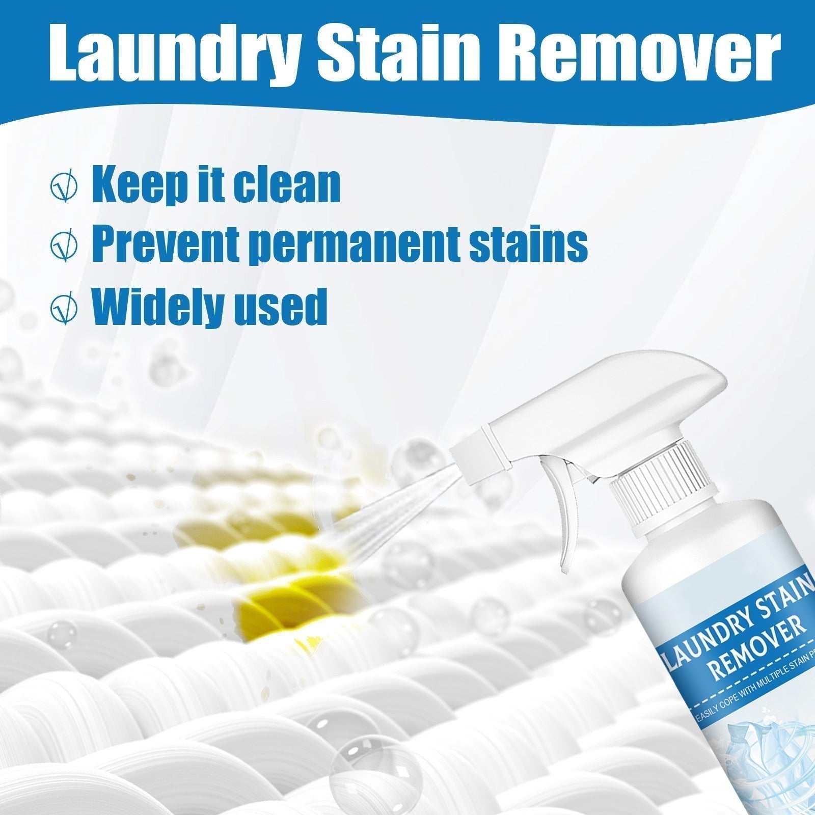 Arenzza laundry stain remover spray in a spray bottle, designed for household cleaning to remove tough stains effectively.