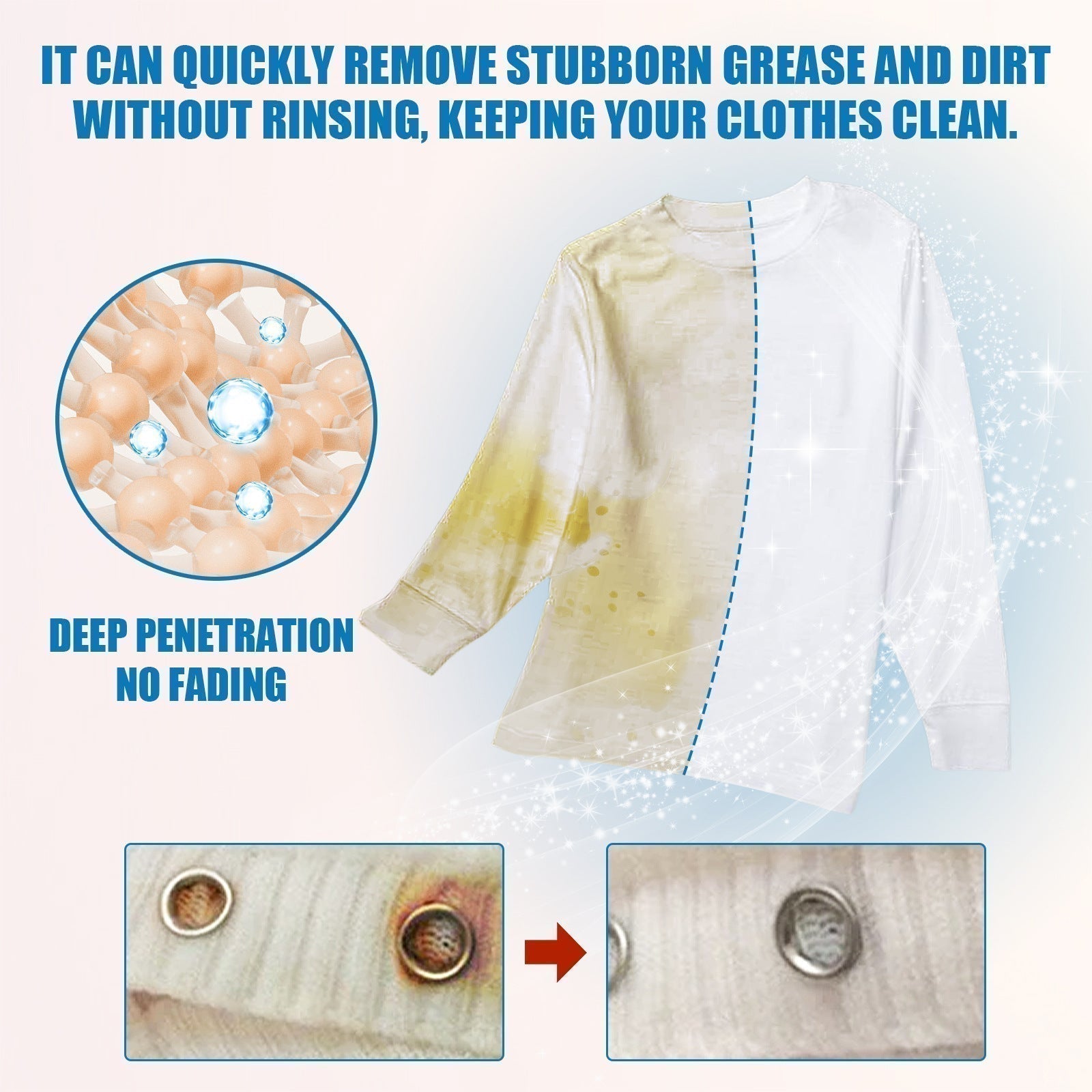 Arenzza laundry stain remover spray bottle for household cleaning, showing the product label and spray nozzle.