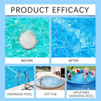 Arenzza pool cleaning tablets dissolving in water to keep swimming pools crystal clear and clean.