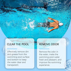 Arenzza pool cleaning tablets dissolving in water, designed for household use to keep pool water clear and clean.