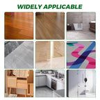 Arenzza quick-drying floor cleaner with gardenia fragrance, showing a spray bottle and clean, polished floor surface.
