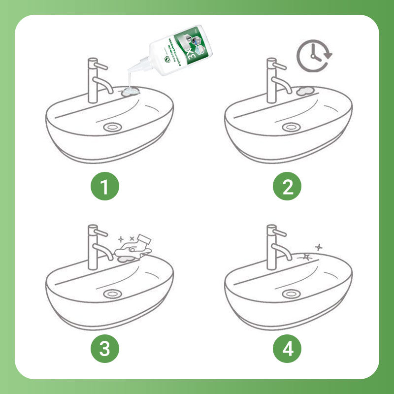 Arenzza multipurpose bathroom cleaner bottle with label, ready for household cleaning tasks in a bathroom setting.