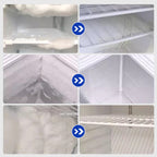 Arenzza defrosting spray for fridge freezers with a free spatula, shown in a household cleaning setting.