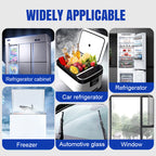Arenzza defrosting spray for fridge freezers with a clear spray bottle and free spatula, used for household cleaning and ice removal.