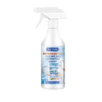 Arenzza defrosting spray for fridge freezer with a free spatula, shown with spray bottle and spatula on a clean kitchen surface.