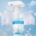 Arenzza non-ionic stain remover for laundry, featuring a clear bottle with a white and blue label, on a clean laundry surface.